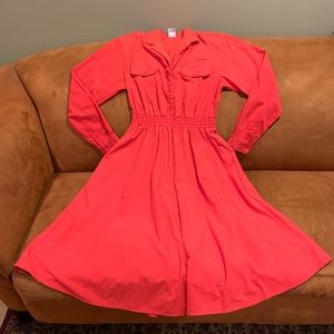 Orange Prairie Dress with Pockets